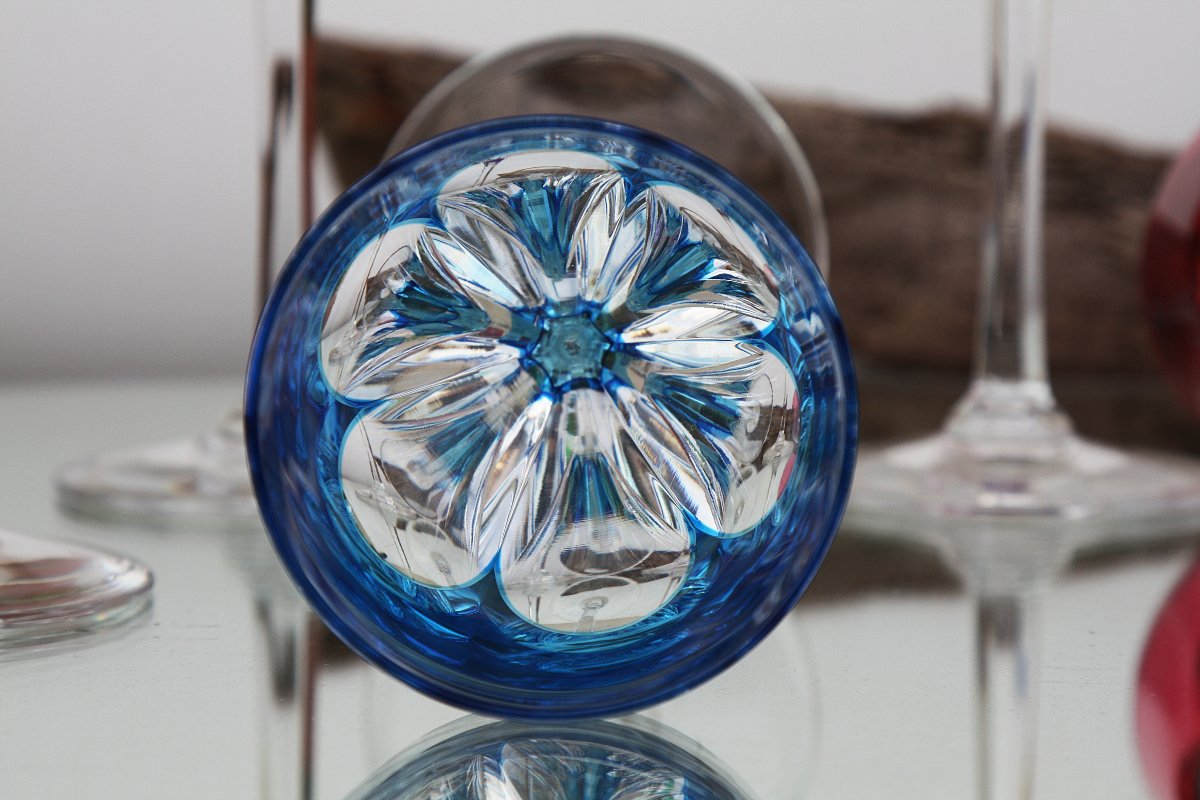 Set Of 6 Roemer Glasses In Saint Louis Crystal, Bristol Pattern-photo-2