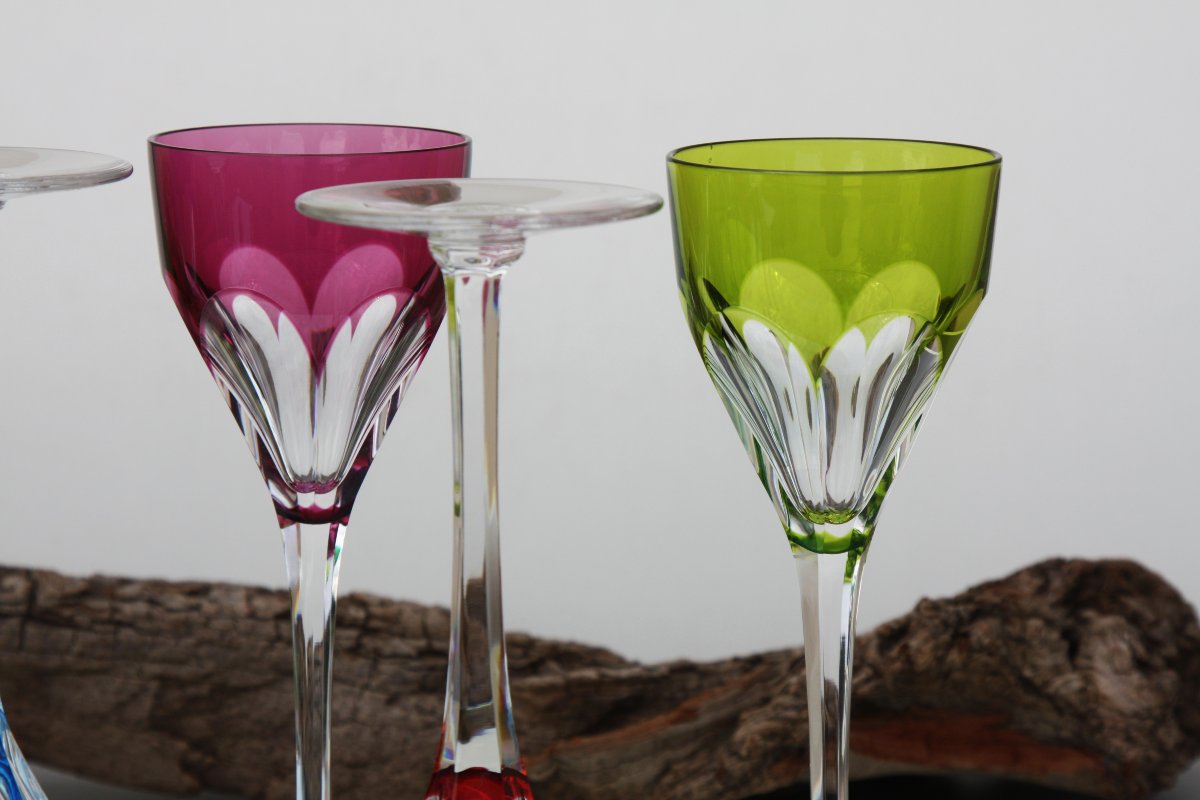 Set Of 6 Roemer Glasses In Saint Louis Crystal, Bristol Pattern-photo-5