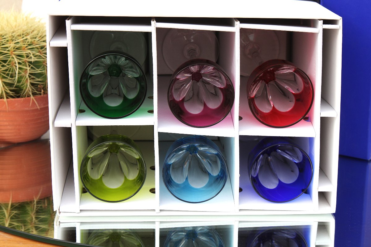 Set Of 6 Roemer Glasses In Saint Louis Crystal, Bristol Pattern-photo-8