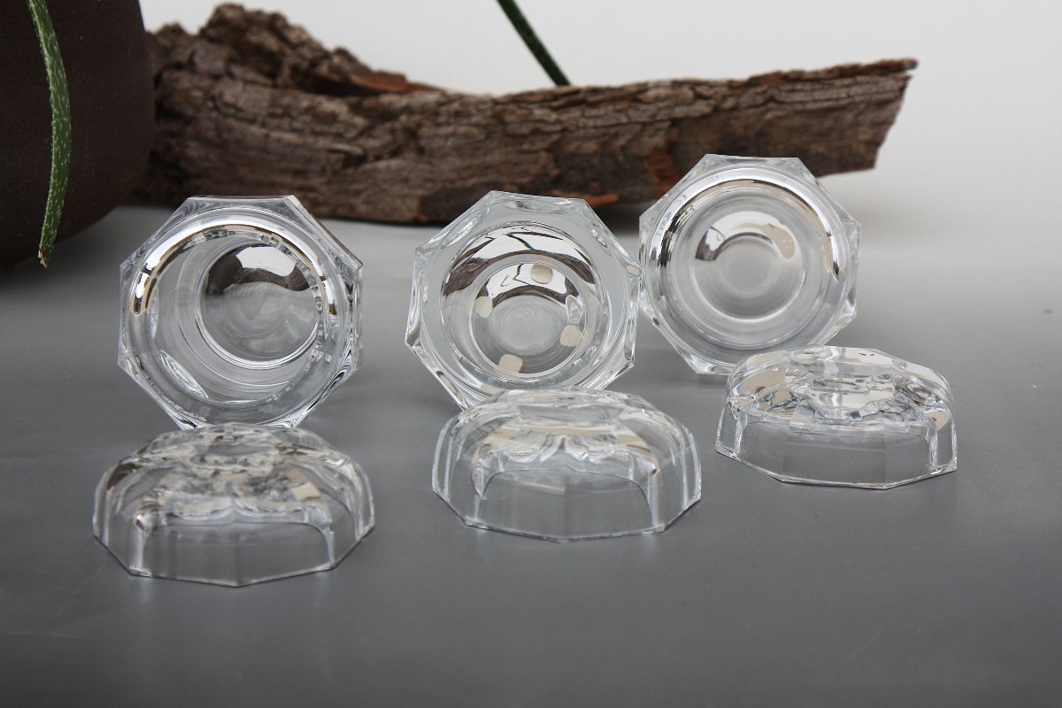 Set Of 3 Baccarat Crystal Toilet Boxes, Malmaison Model-photo-3
