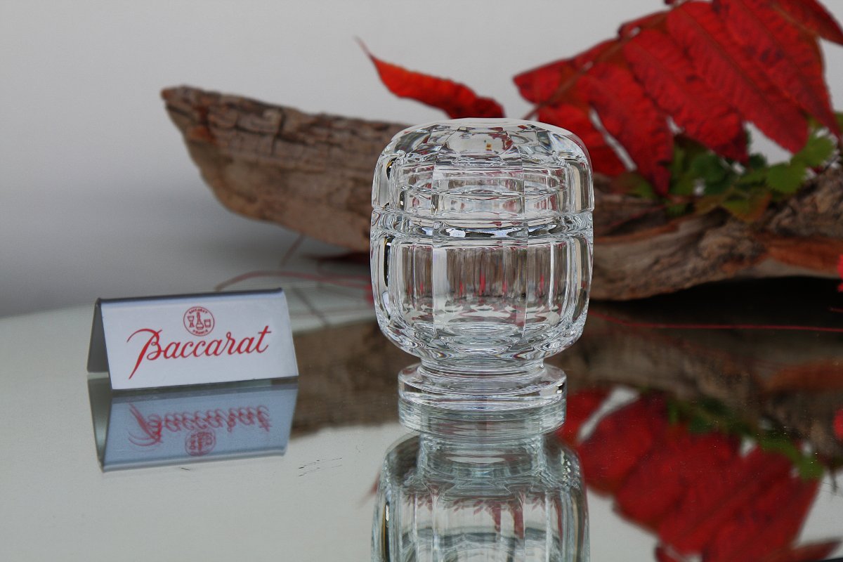 Set Of 3 Baccarat Crystal Toilet Boxes, Malmaison Model-photo-1