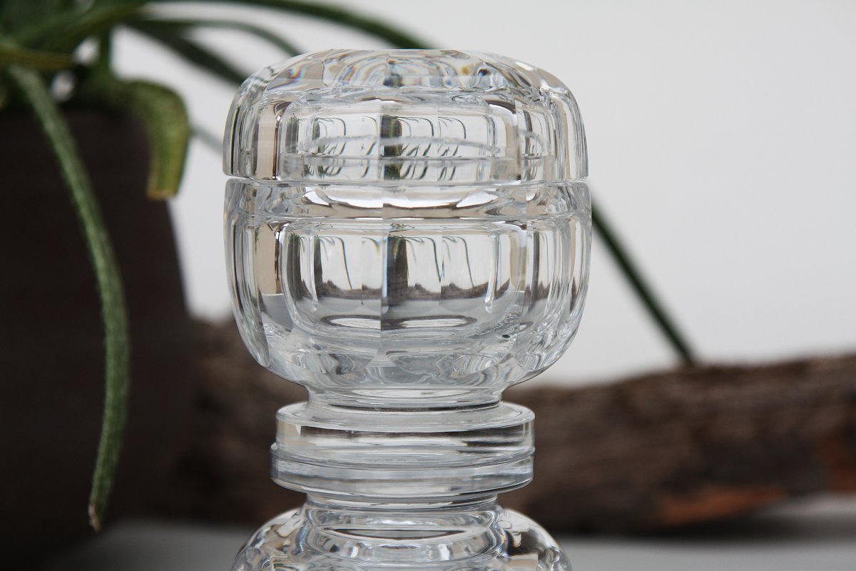 Set Of 3 Baccarat Crystal Toilet Boxes, Malmaison Model-photo-3