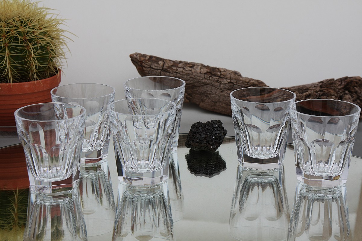 Set de 6 verres à whisky en cristal de Baccarat modèle Harcourt
