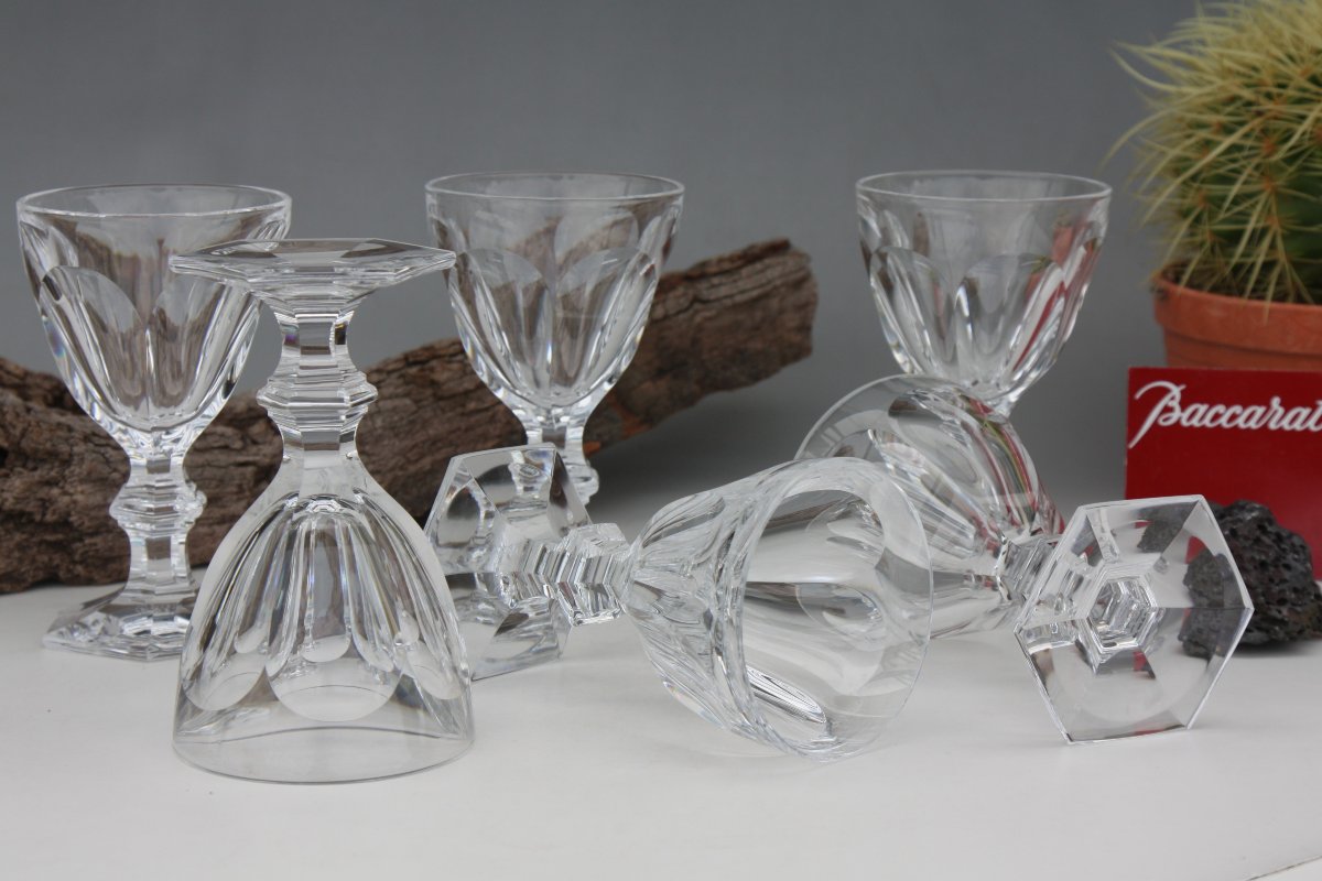 Set de 6 verres à vin n°3 en cristal de Baccarat modèle Harcourt-photo-3
