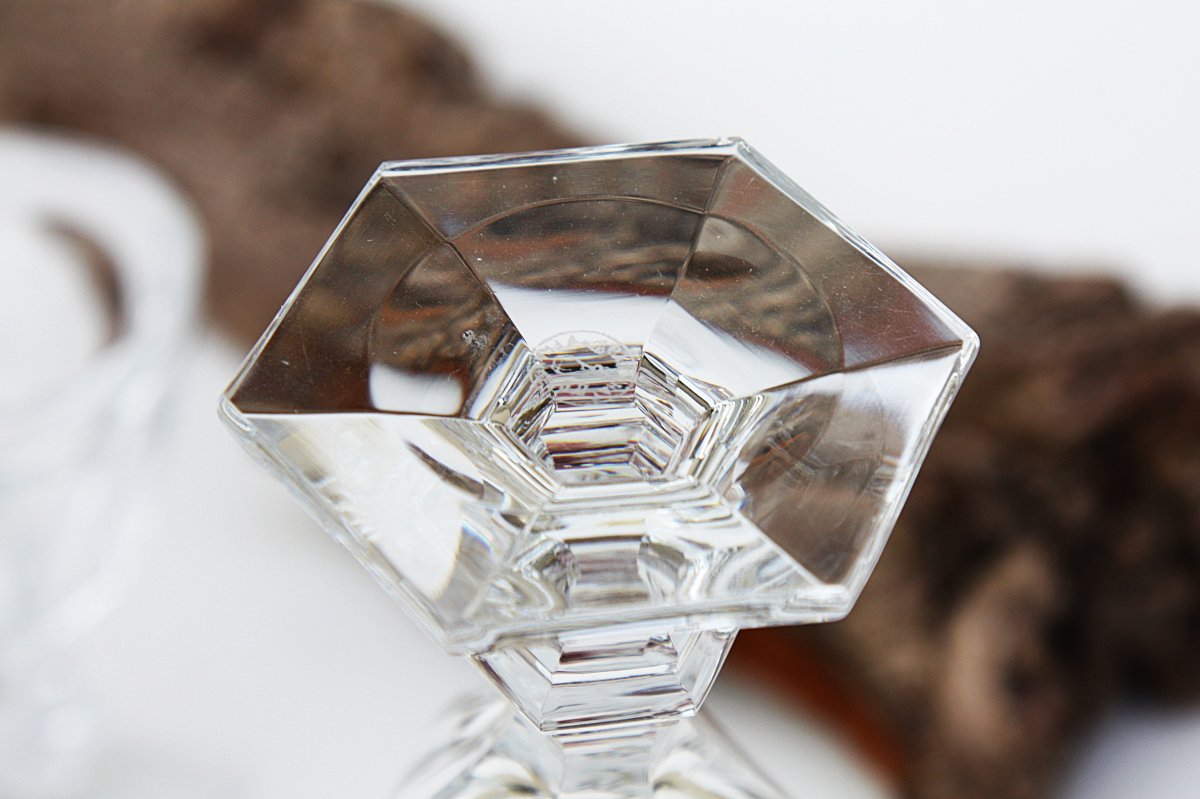 Set Of 6 Baccarat Crystal Burgundy Wine Glasses, Harcourt Pattern-photo-6