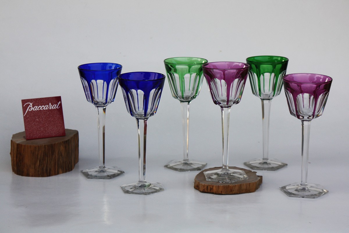 Set Of 6 Baccarat Crystal Roemer Glasses, Harcourt Pattern