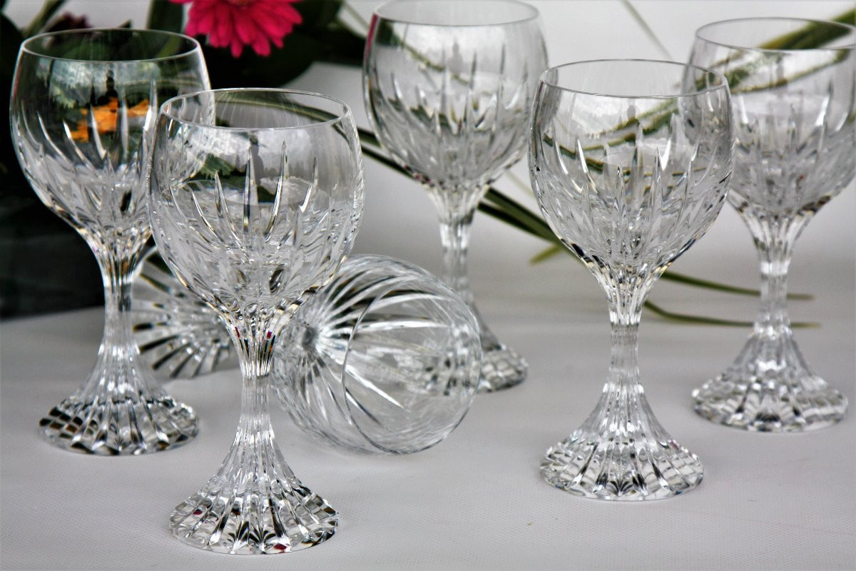 Set de 6 verres à vin n°3 en cristal de Baccarat modèle Massena-photo-1