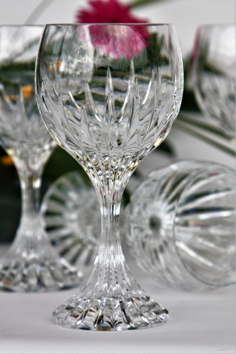 Set de 6 verres à vin n°3 en cristal de Baccarat modèle Massena-photo-2