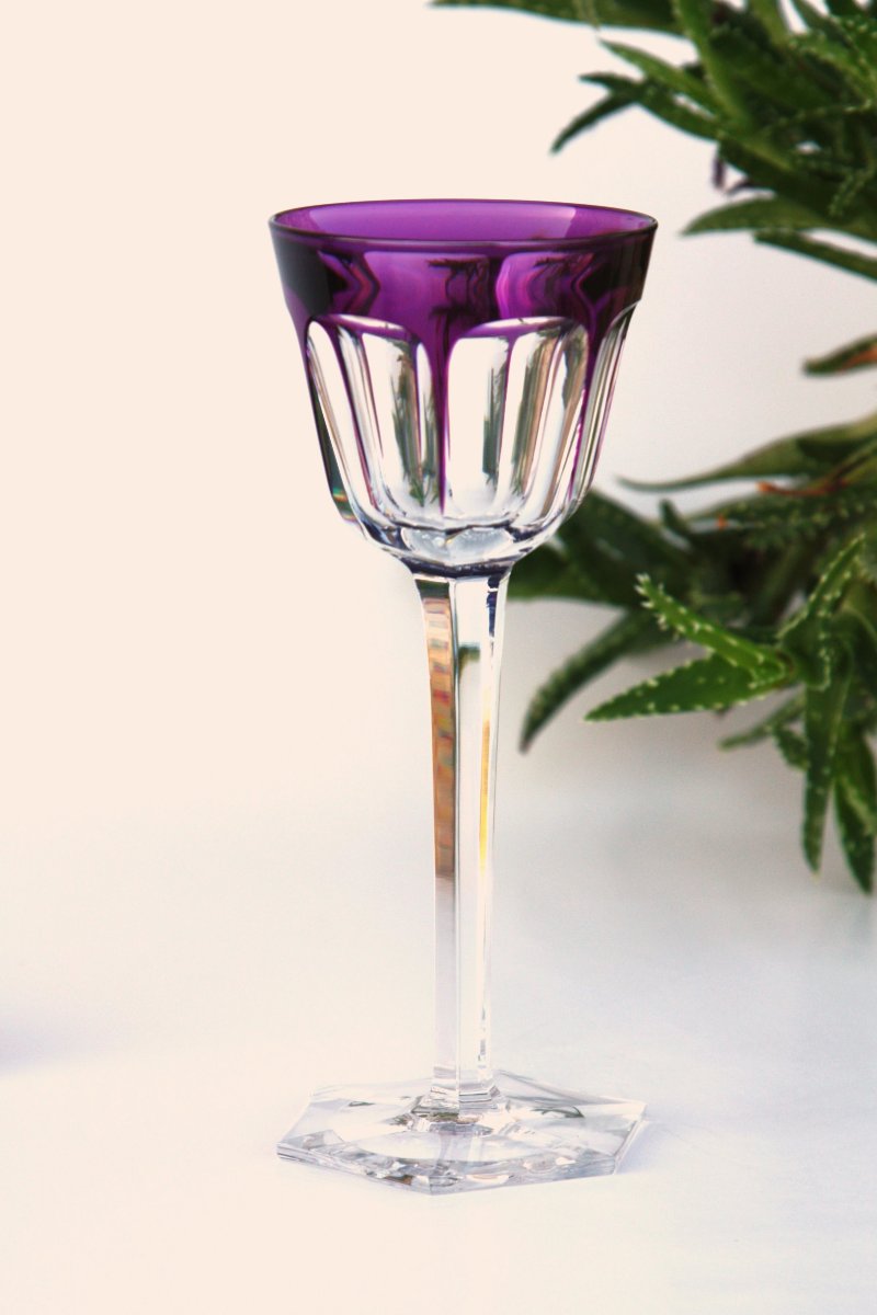 Verre à vin du Rhin en cristal de Baccarat modèle Harcourt violet-photo-2