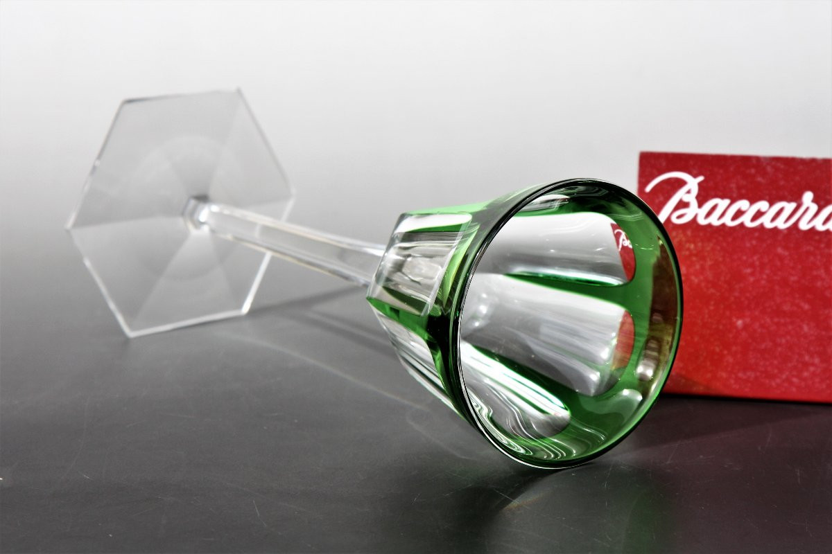 Verre à vin du Rhin en cristal de Baccarat modèle Harcourt vert-photo-2