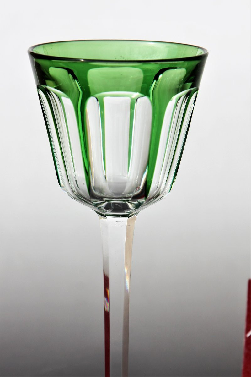 Verre à vin du Rhin en cristal de Baccarat modèle Harcourt vert-photo-1
