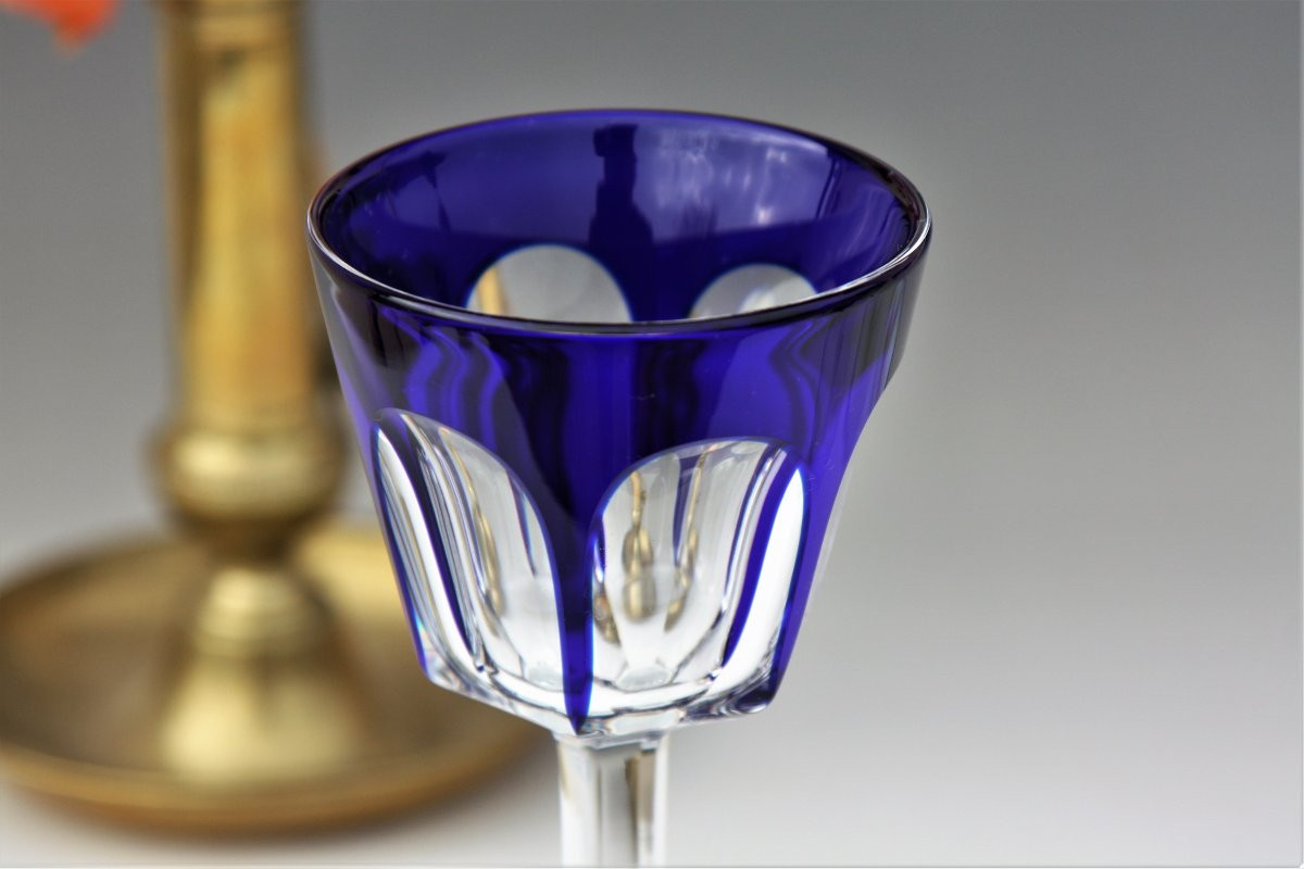 Roemer Glass In Baccarat Crystal, Harcourt Model Blue-photo-2