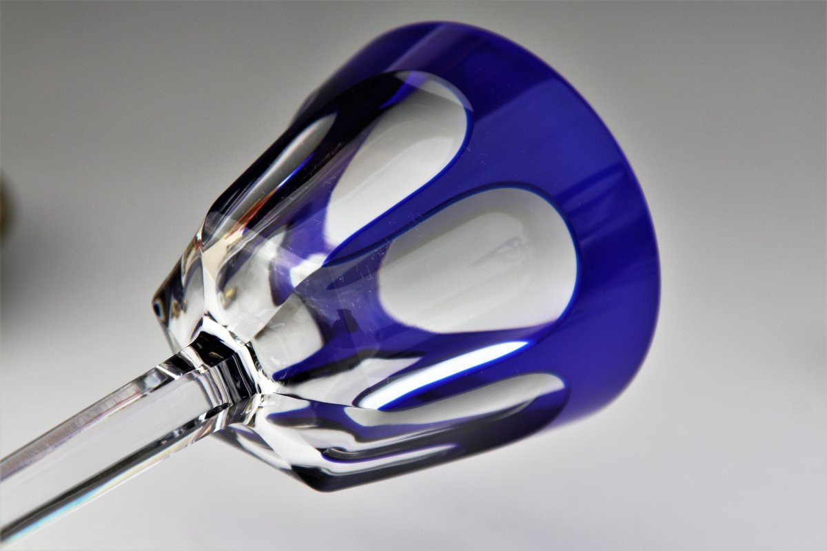 Roemer Glass In Baccarat Crystal, Harcourt Model Blue-photo-3