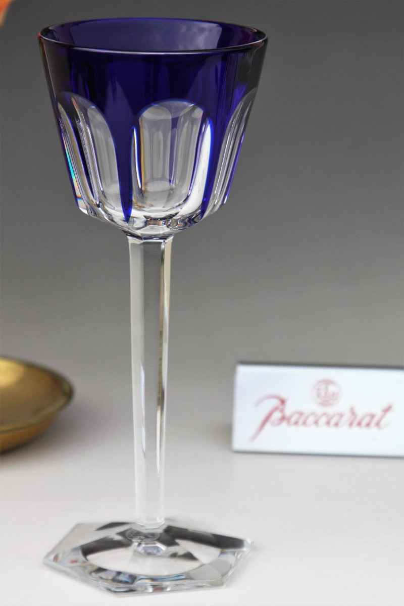 Roemer Glass In Baccarat Crystal, Harcourt Model Blue-photo-3