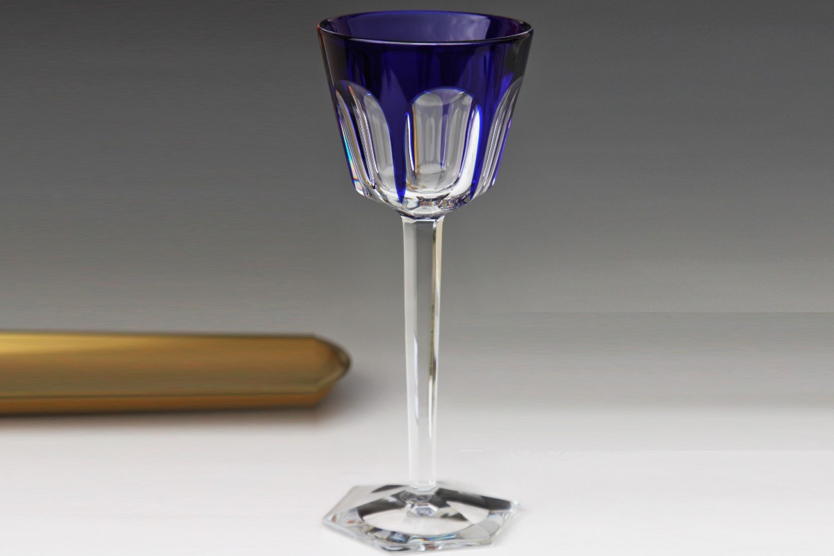 Roemer Glass In Baccarat Crystal, Harcourt Model Blue