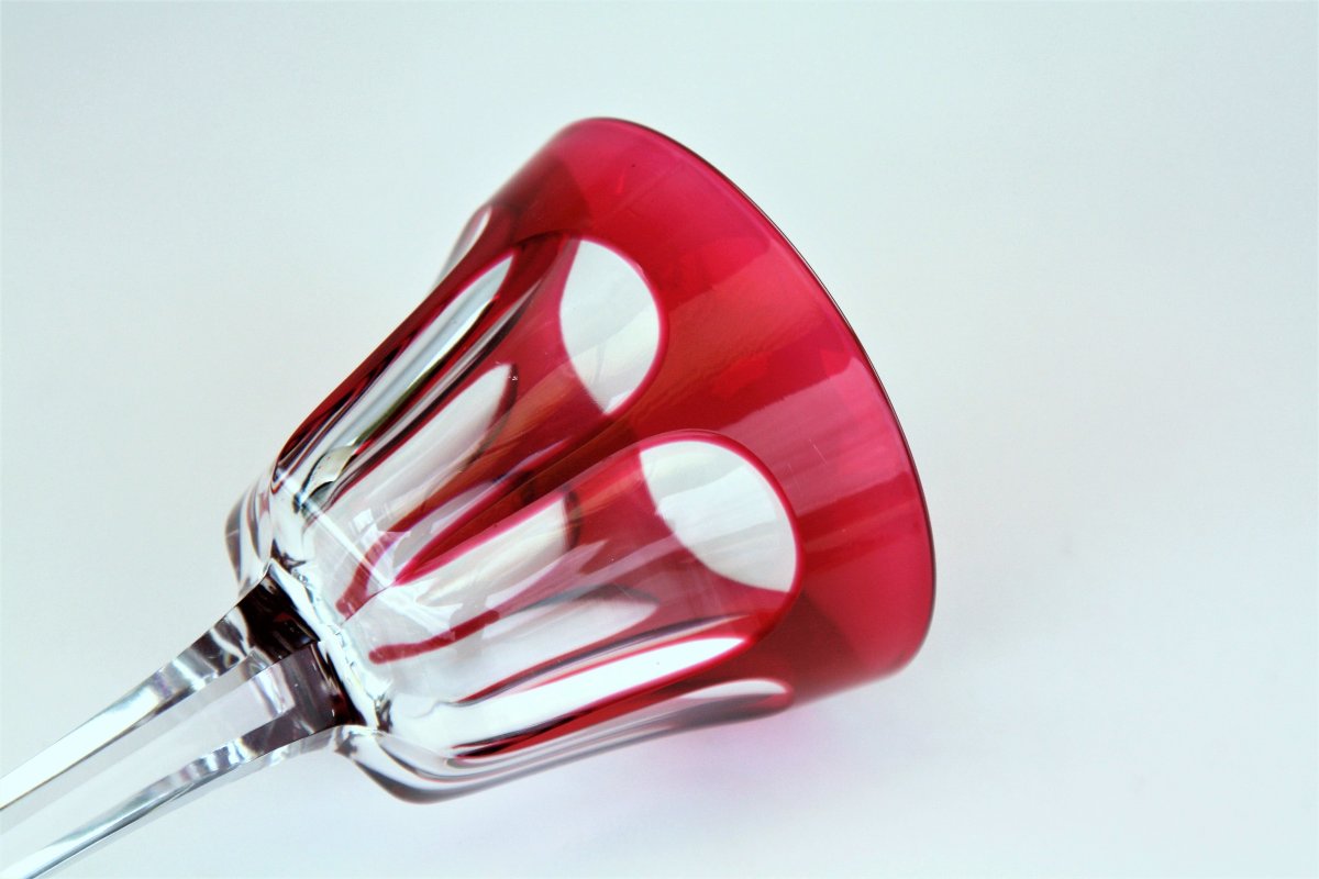 Verre à vin du Rhin en cristal de Baccarat modèle Harcourt, rouge (4 disponibles)-photo-2