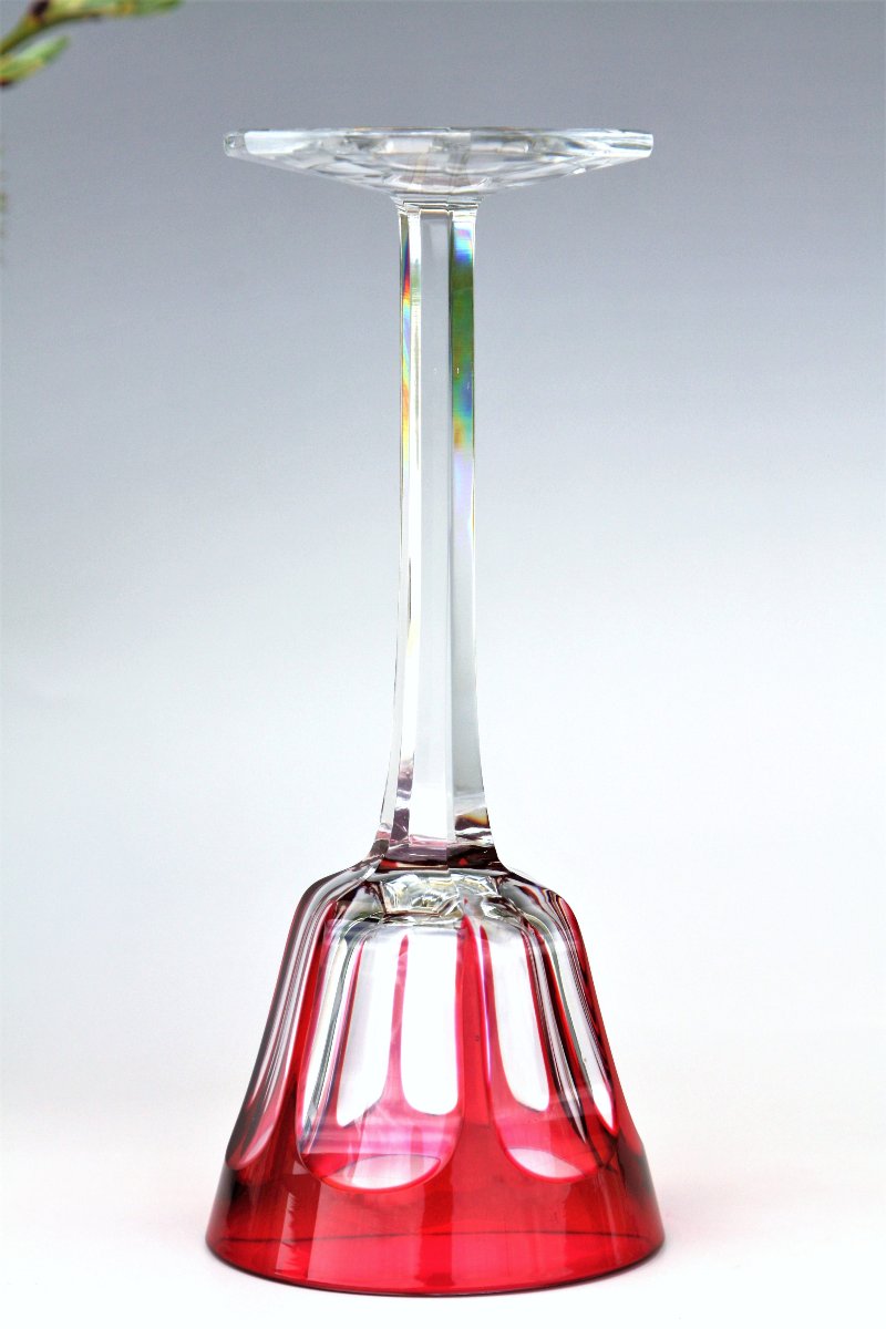 Verre à vin du Rhin en cristal de Baccarat modèle Harcourt, rouge (4 disponibles)-photo-3