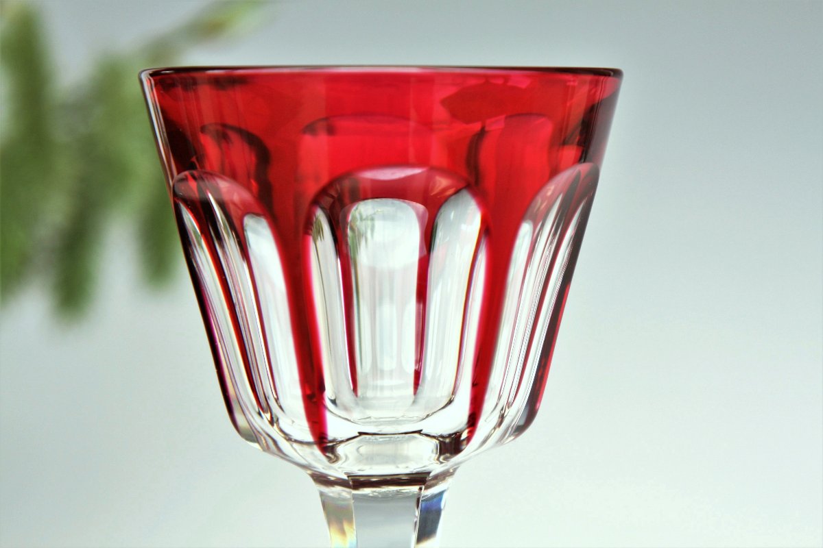 Verre à vin du Rhin en cristal de Baccarat modèle Harcourt, rouge (4 disponibles)-photo-4