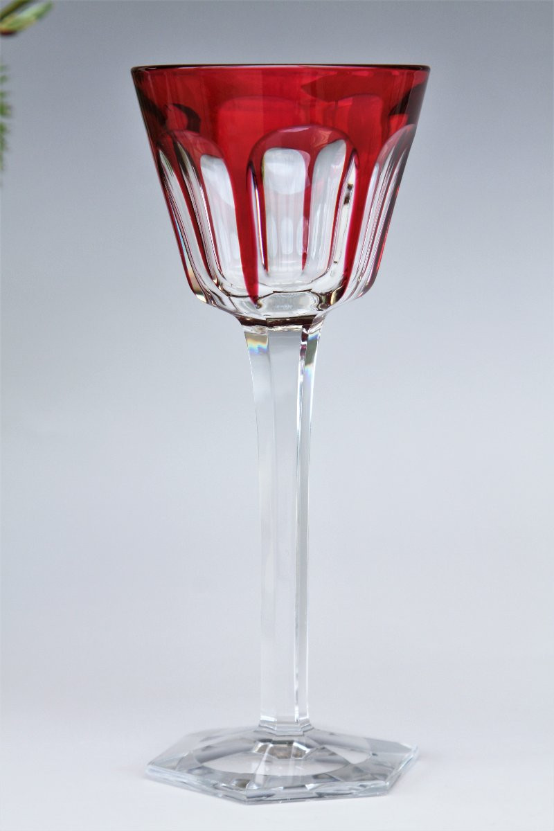 Verre à vin du Rhin en cristal de Baccarat modèle Harcourt, rouge (4 disponibles)-photo-2
