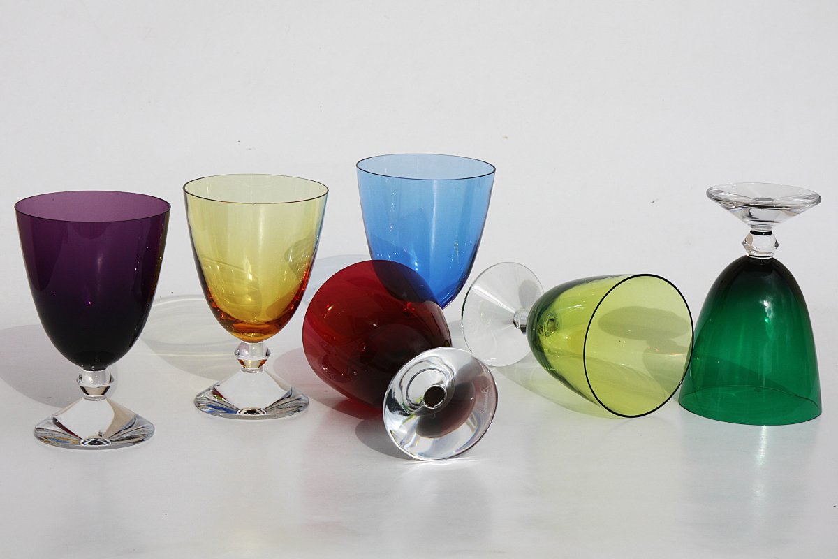 Set de 6 verres à vin du Rhin en cristal de Baccarat modèle Vega-photo-2