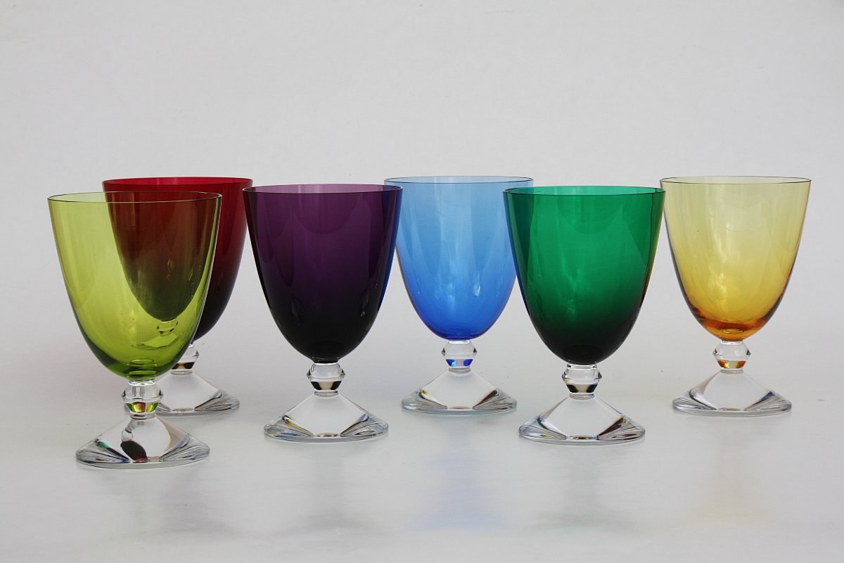Set de 6 verres à vin du Rhin en cristal de Baccarat modèle Vega-photo-7