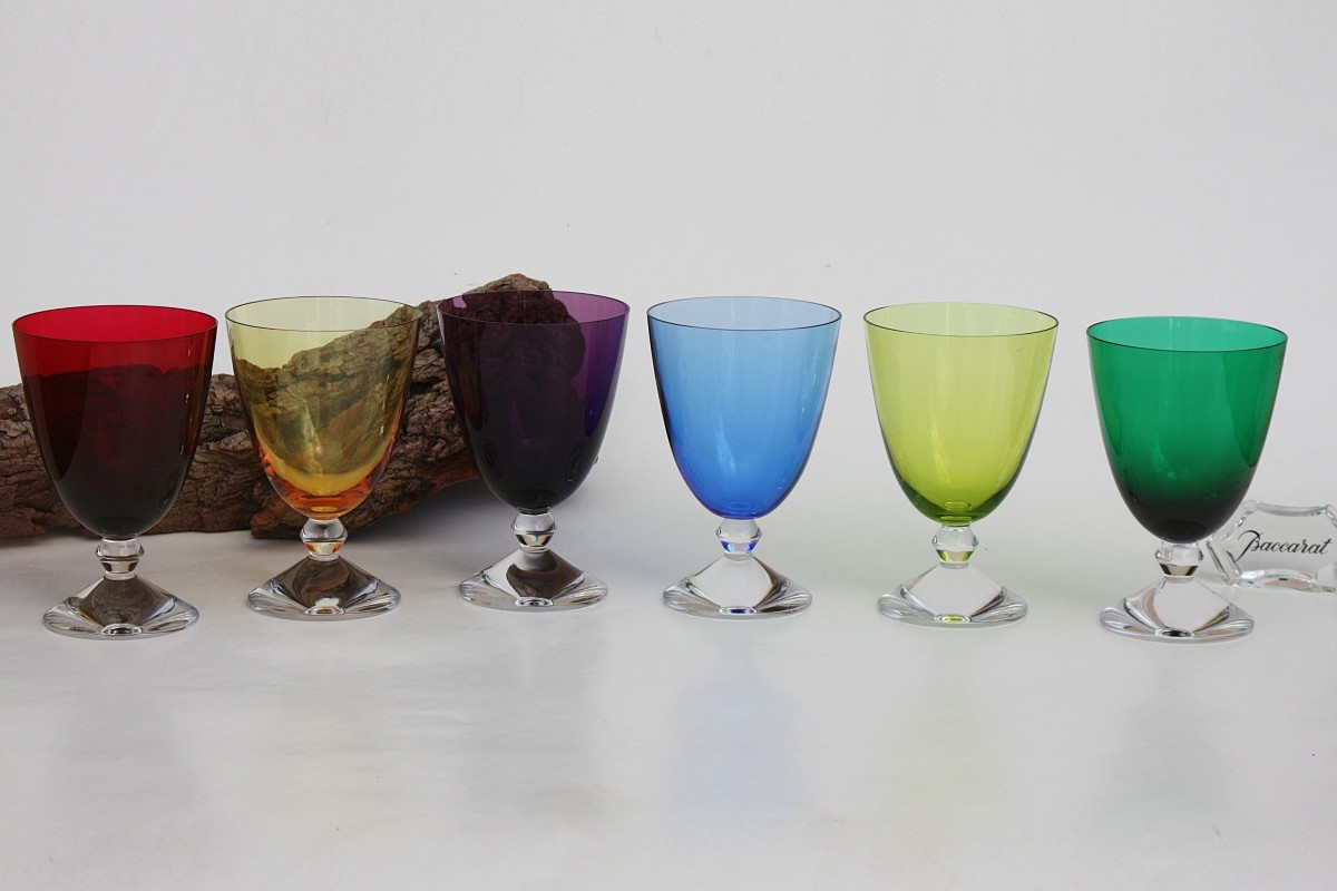 Set de 6 verres à vin du Rhin en cristal de Baccarat modèle Vega-photo-8