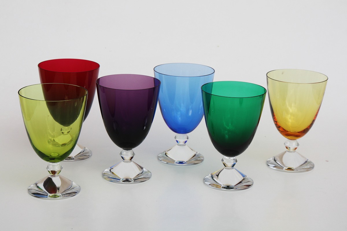 Set de 6 verres à vin du Rhin en cristal de Baccarat modèle Vega