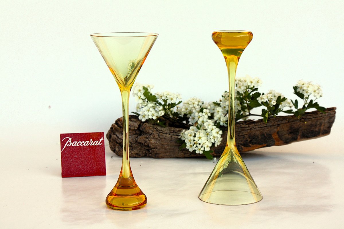 Set de 2 verres en cristal de Baccarat modèle Bouquet design R. Rigot-photo-3
