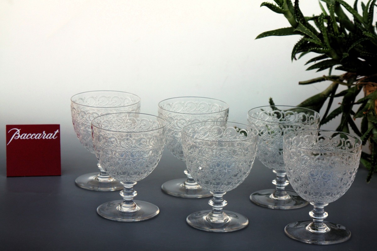 Set de 6 verres à vin n°3 en cristal de Baccarat modèle Rohan