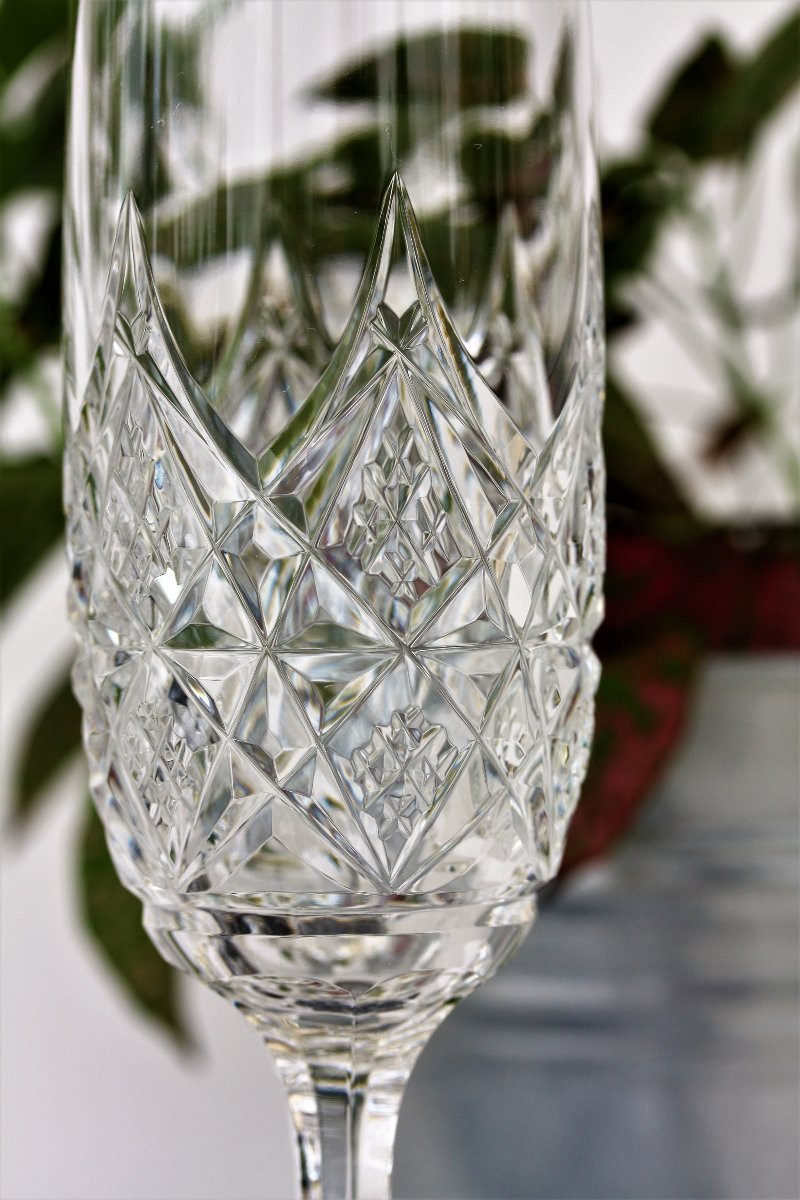 Set de 6 flûtes à champagne en cristal de Baccarat, modèle Colbert-photo-2