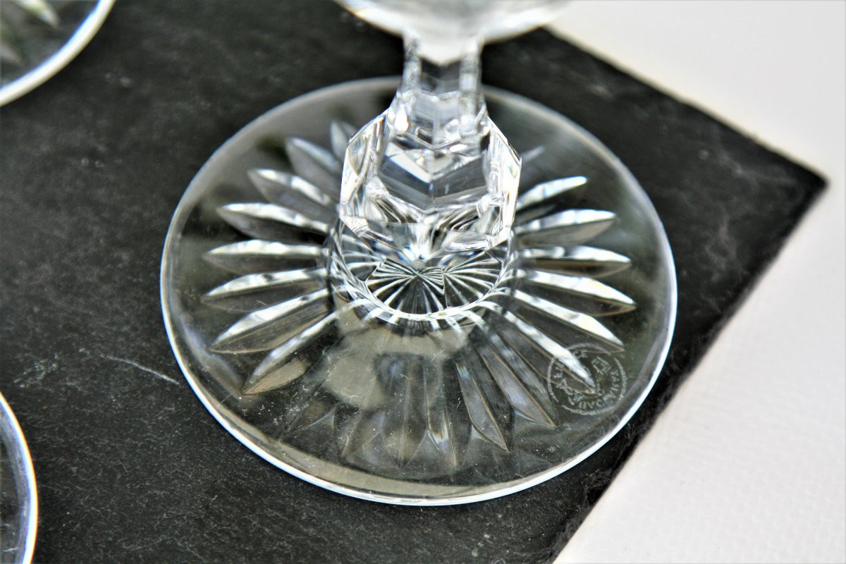 Set de 6 flûtes à champagne en cristal de Baccarat, modèle Colbert-photo-1