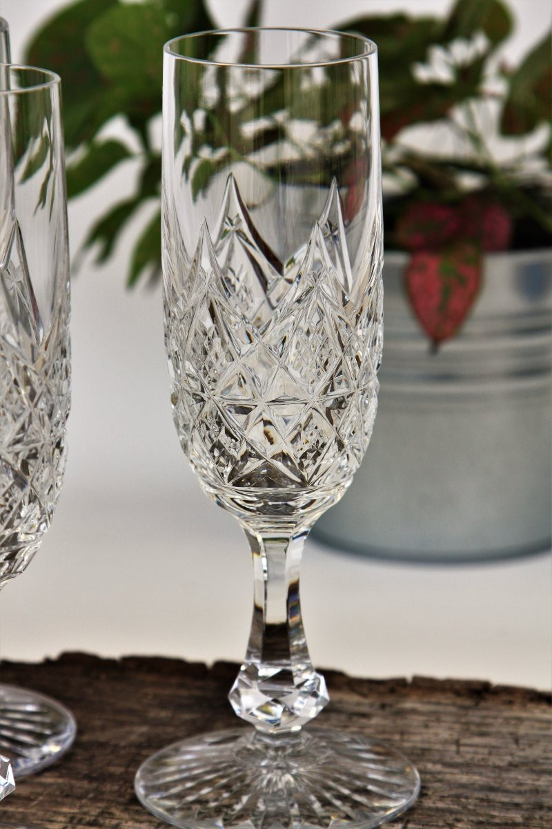 Set de 6 flûtes à champagne en cristal de Baccarat, modèle Colbert-photo-5
