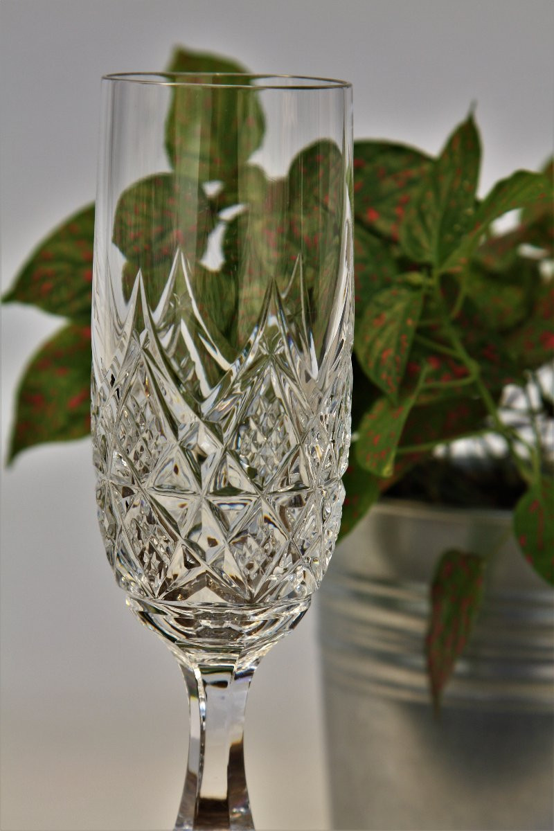 Set de 6 flûtes à champagne en cristal de Baccarat, modèle Colbert-photo-7