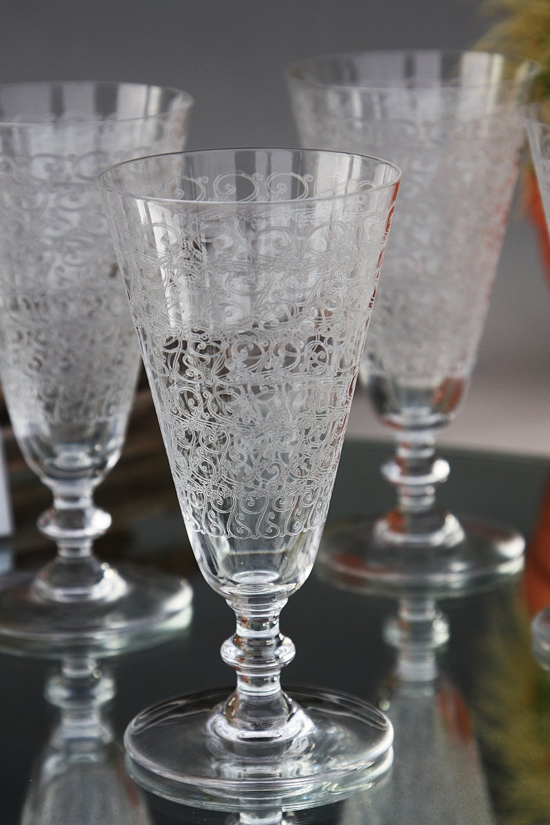 Set de 6 flûtes à champagne en cristal de Baccarat, modèle Rohan-photo-2