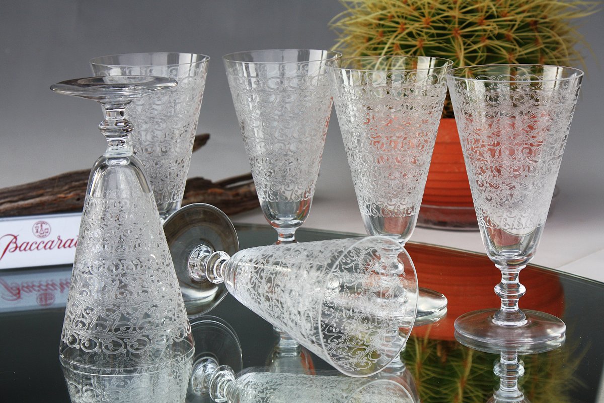 Set de 6 flûtes à champagne en cristal de Baccarat, modèle Rohan-photo-3