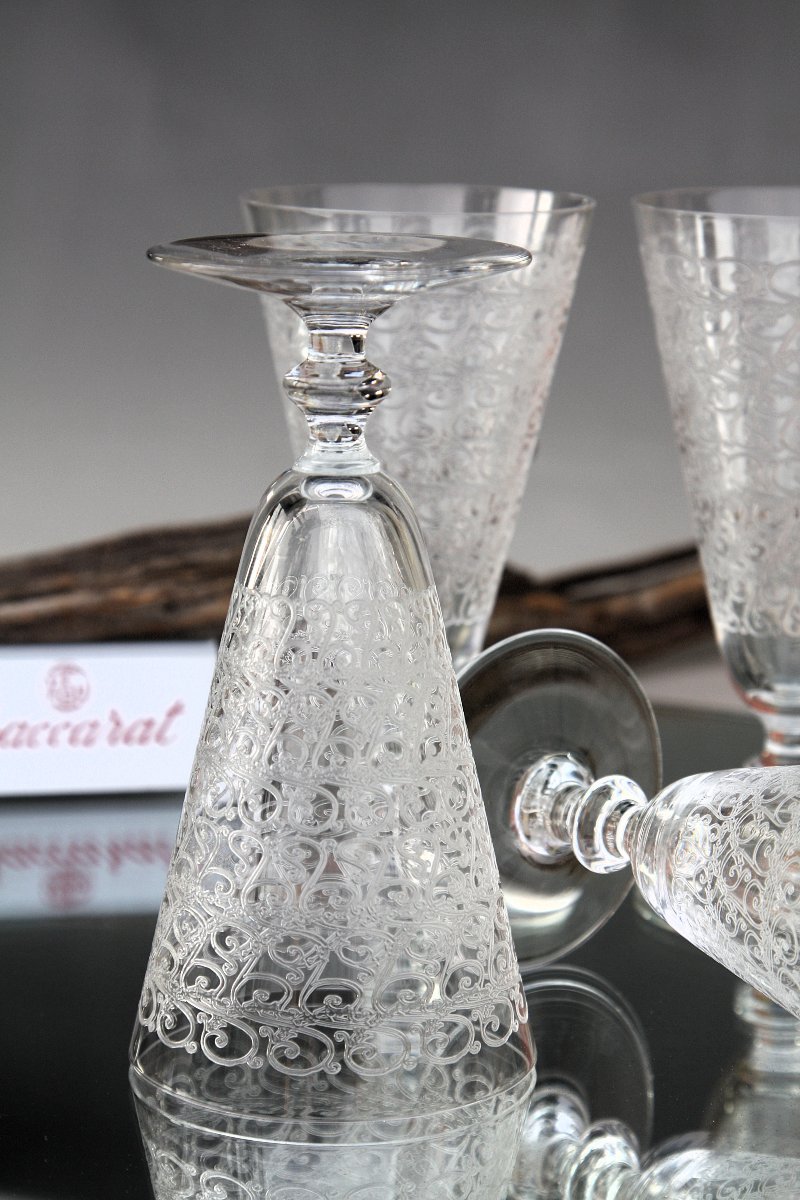 Set de 6 flûtes à champagne en cristal de Baccarat, modèle Rohan-photo-1