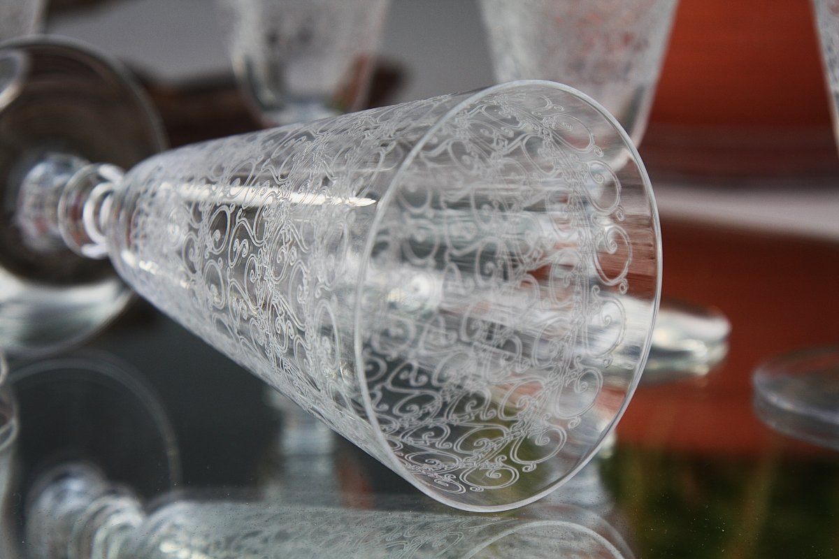 Set de 6 flûtes à champagne en cristal de Baccarat, modèle Rohan-photo-2