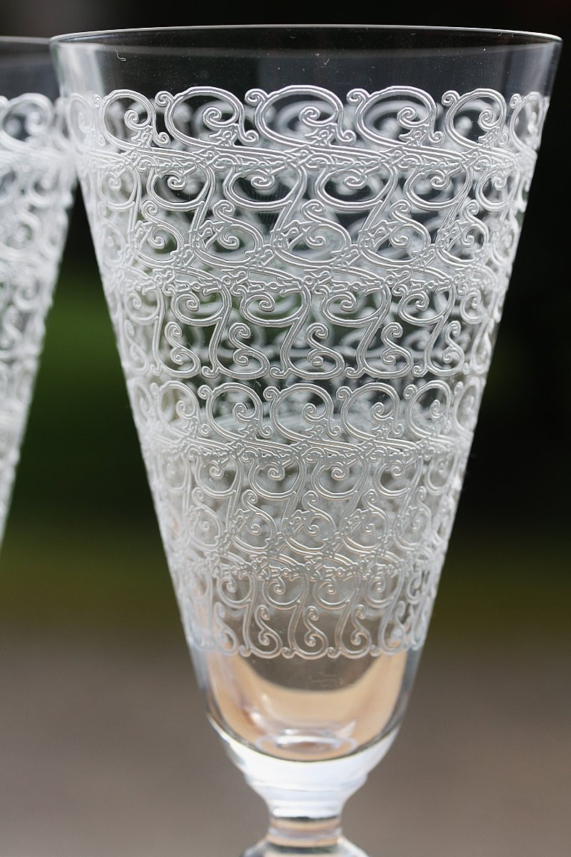 Set de 6 flûtes à champagne en cristal de Baccarat, modèle Rohan-photo-4