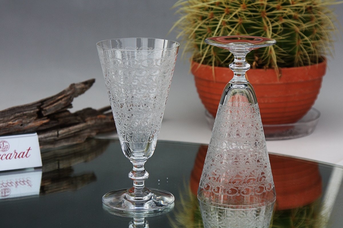 Set de 6 flûtes à champagne en cristal de Baccarat, modèle Rohan-photo-5