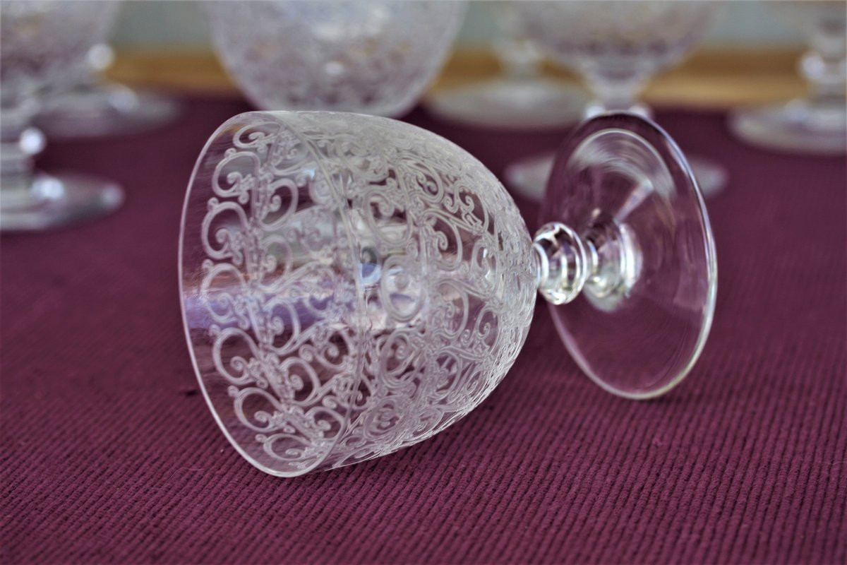 Set de 6 verres à vin n°4 en cristal de Baccarat modèle Rohan-photo-3