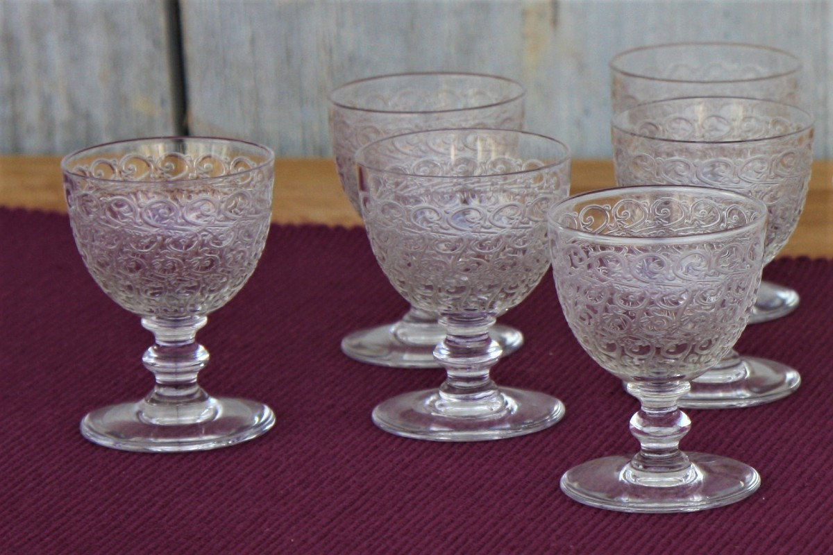 Set de 6 verres à vin n°4 en cristal de Baccarat modèle Rohan