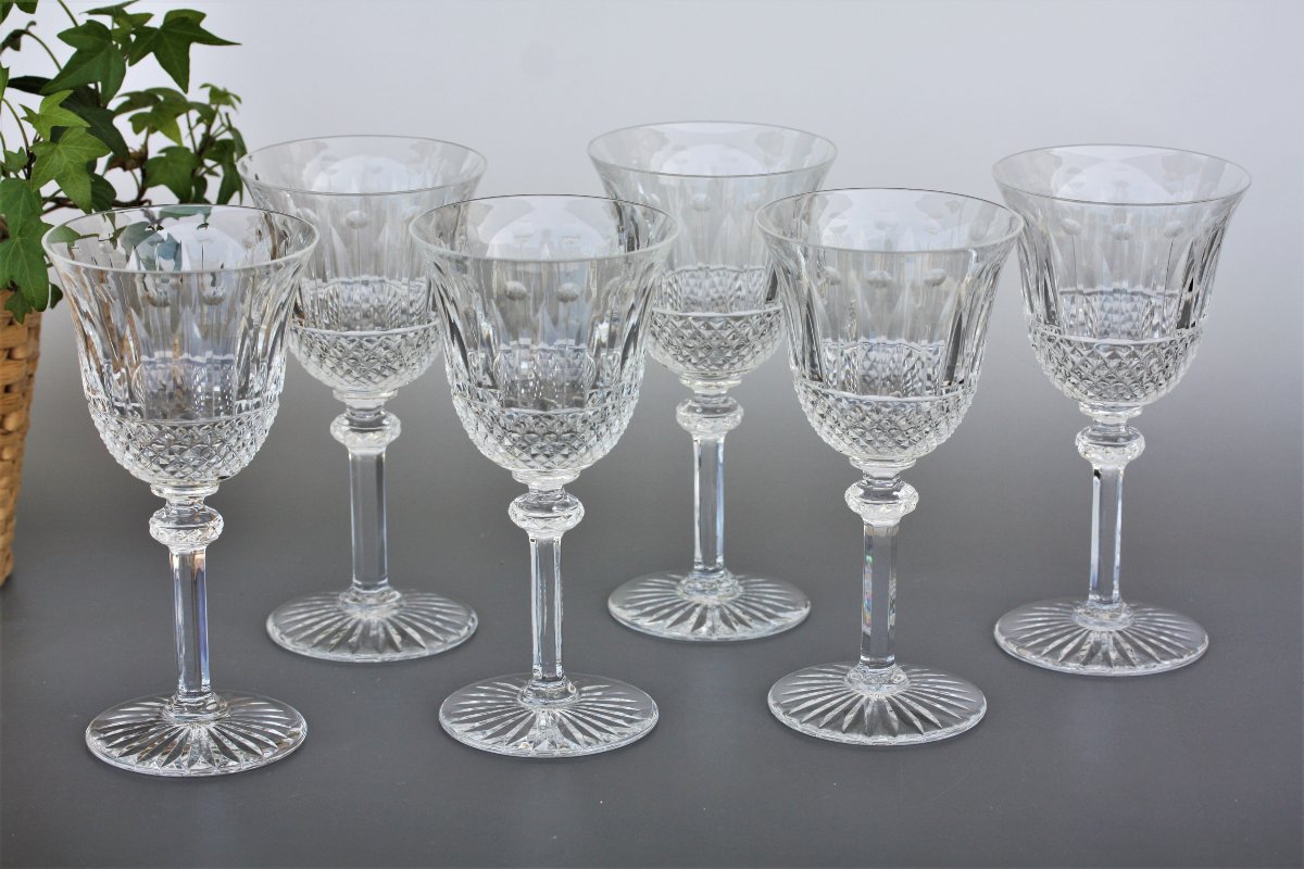 Set De 6 Verres à Vin N°3 En Cristal de Saint-Louis Modèle Tommy