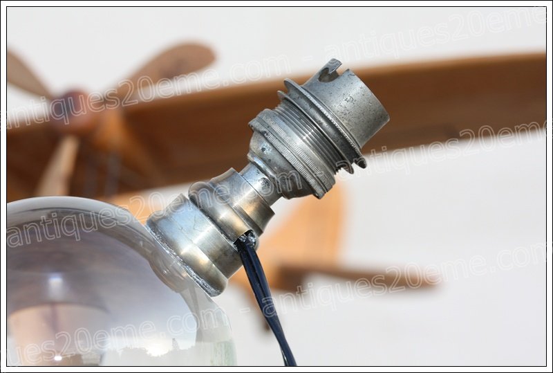 Lampe moderniste cristal de Baccarat et Jacques Adnet-photo-5