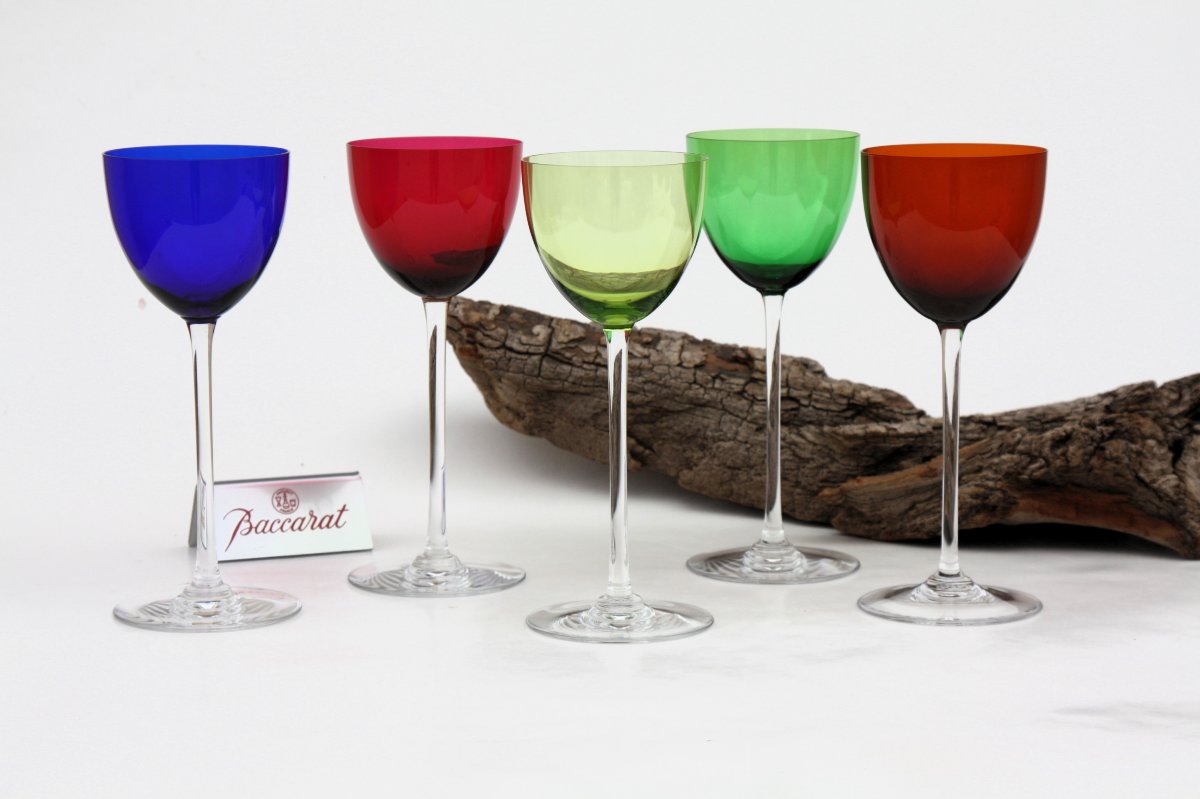 Set de 5 verres à vin du Rhin en cristal Baccarat Perfection