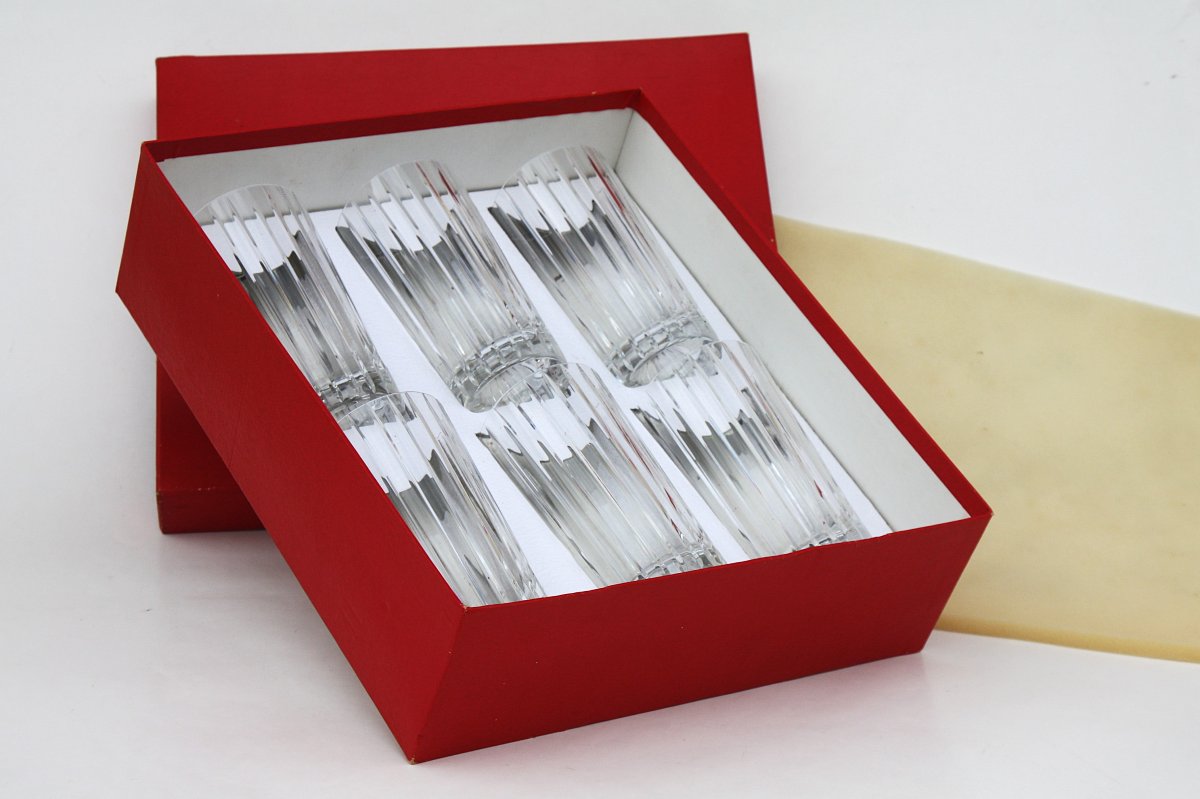 Set Of 6 Long Drink Glasses In Baccarat Crystal, Harmonie Model-photo-3
