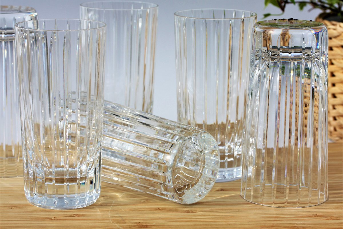 Set Of 6 Long Drink Glasses In Baccarat Crystal, Harmonie Model-photo-4