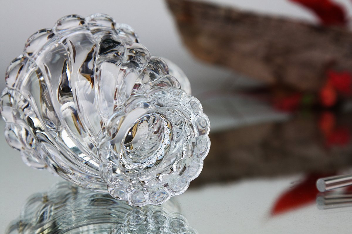 Moutardier en cristal de Baccarat modèle Bambou Tors-photo-1