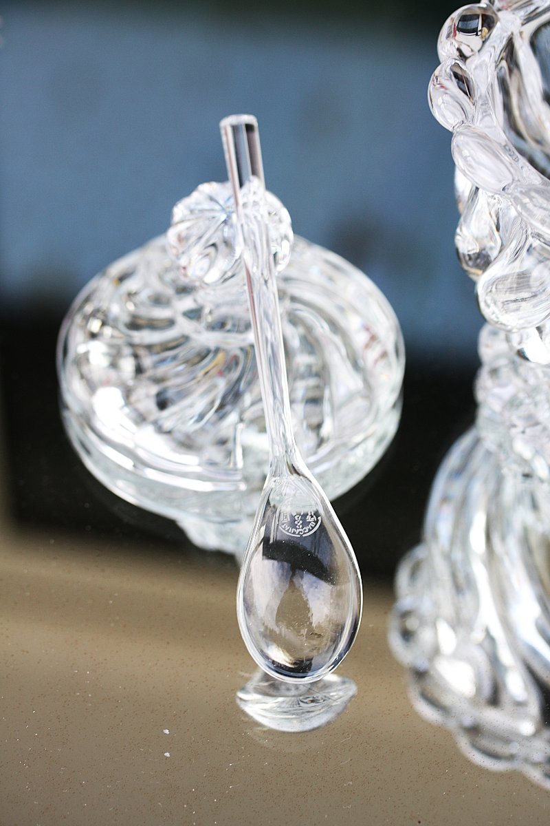 Moutardier en cristal de Baccarat modèle Bambou Tors-photo-4