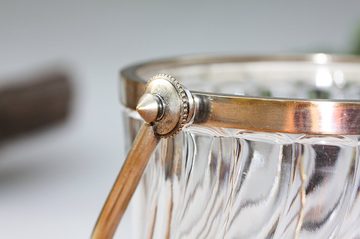 Seau à glace en cristal de Baccarat modèle Bambou Tors-photo-1