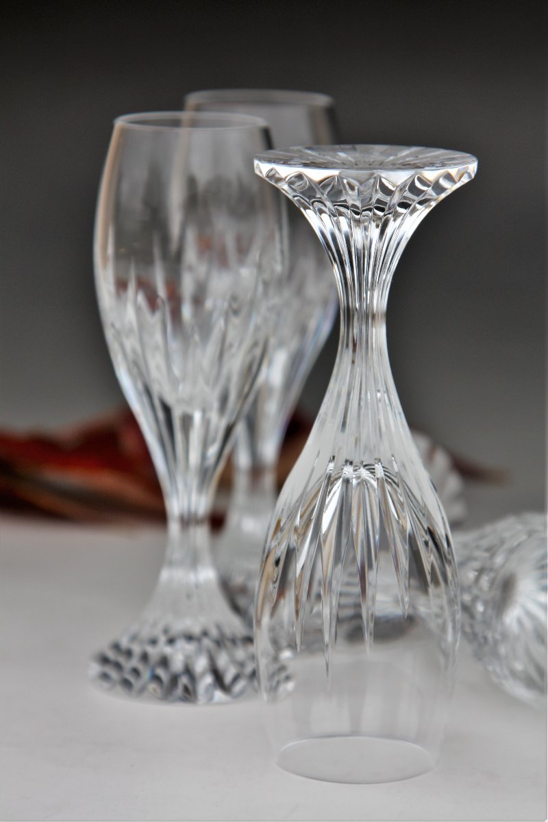 Set de 6 flûtes à vodka ou liqueur en cristal de Baccarat, modèle Massena-photo-3